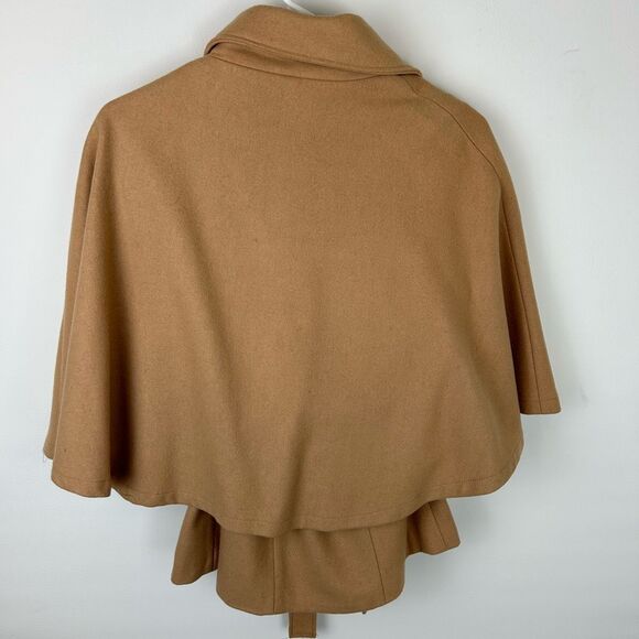 Steve Madden pea coat cape brown camel womens size large quiet luxury short - Picture 8 of 11